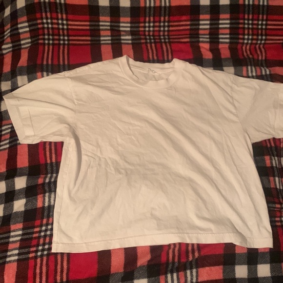 Primark white crop top shirt crew neck - Picture 3 of 7